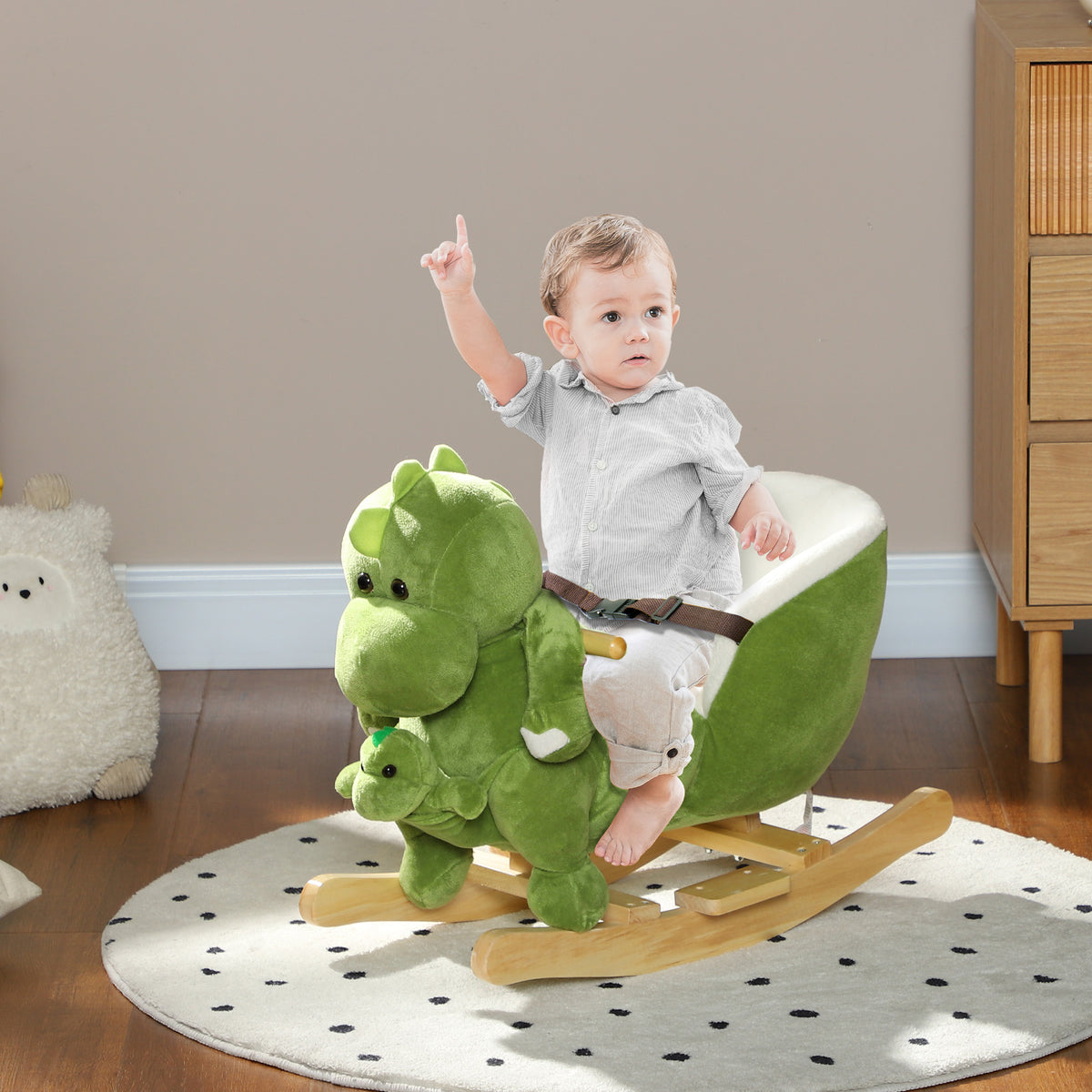 Rocking Horse, Ride On Dinosaur W/ Seat Belt, 32 Songs & Hand Puppet