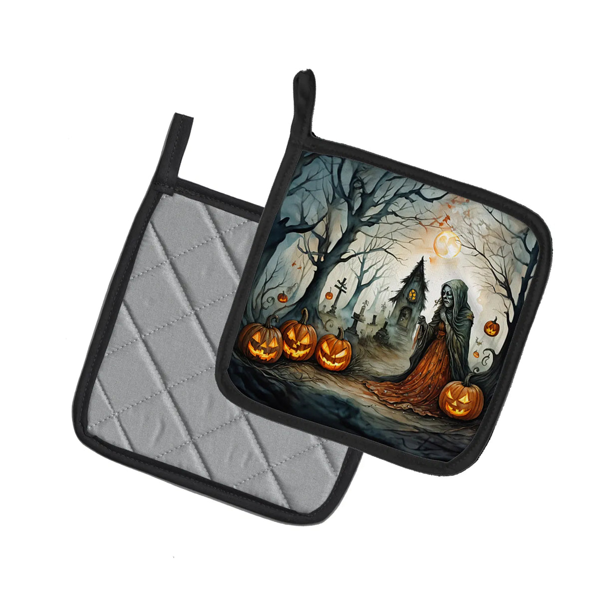 The Weeping Woman Spooky Halloween Pair Of Pot Holders Kitchen Heat