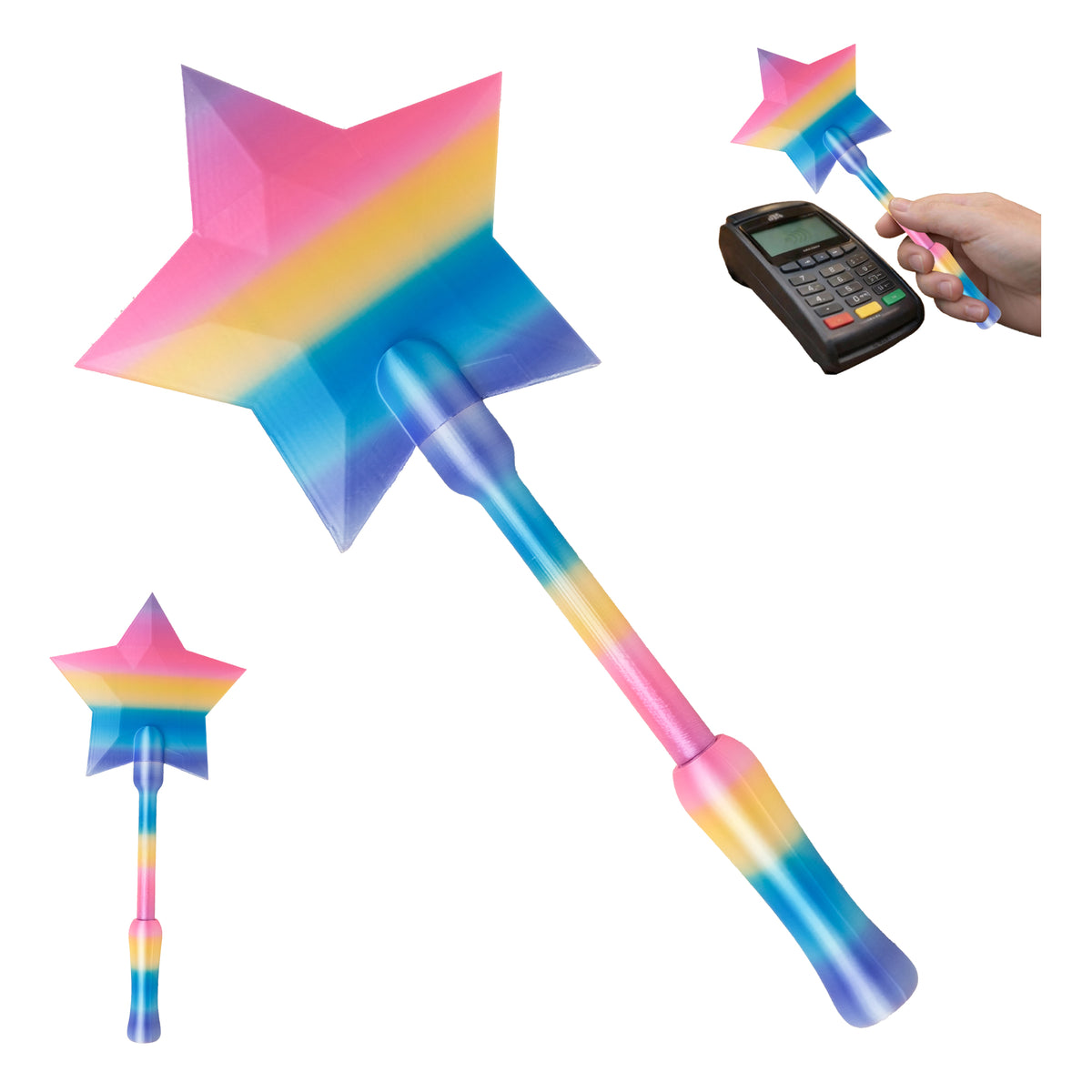 Star Magic Wand Credit Card Holder, Fantasy Star Shaped Card Display