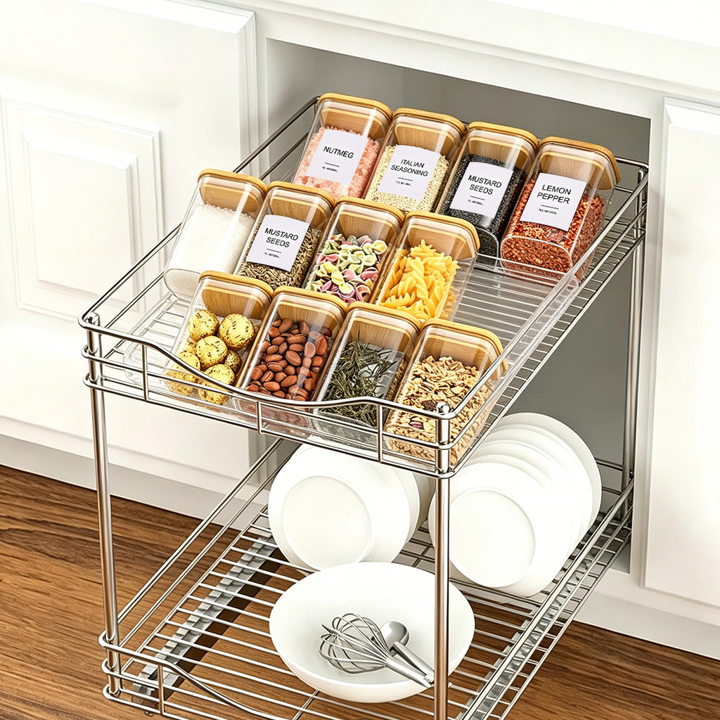 4 Pcs Multi Layer Seasoning Storage Rack, Stepped Spice Bottle Display