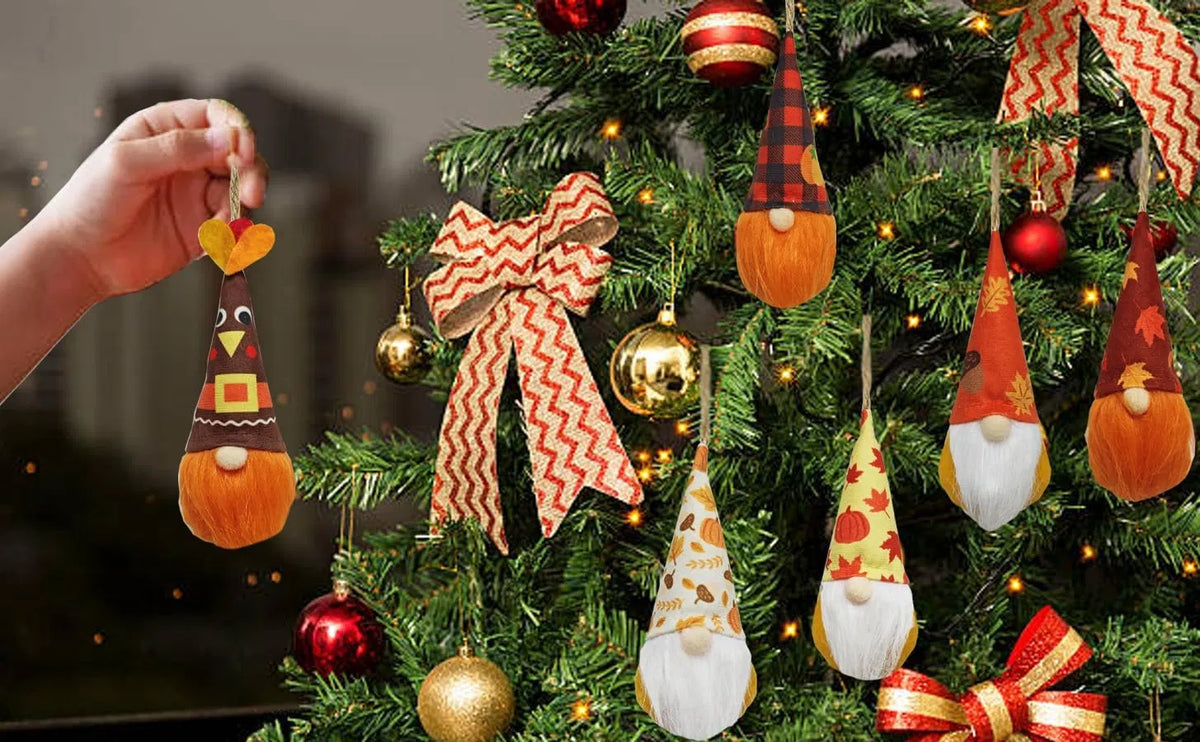Fall Thanksgiving Tree Decorations Hanging Ornaments Plush, 6 Inch