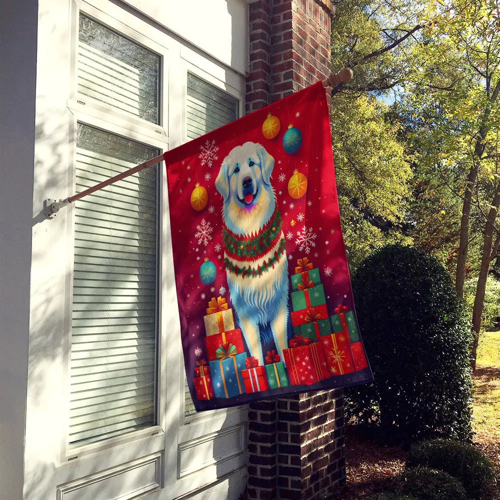 Great Pyrenees Holiday Christmas House Flag Large Porch Sleeve Pole