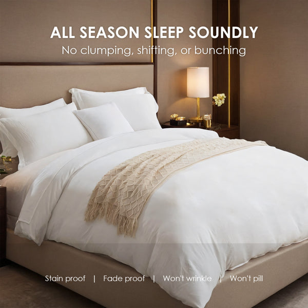 Solid Color Oversized Duvet Cover Set Available In White And Pink.