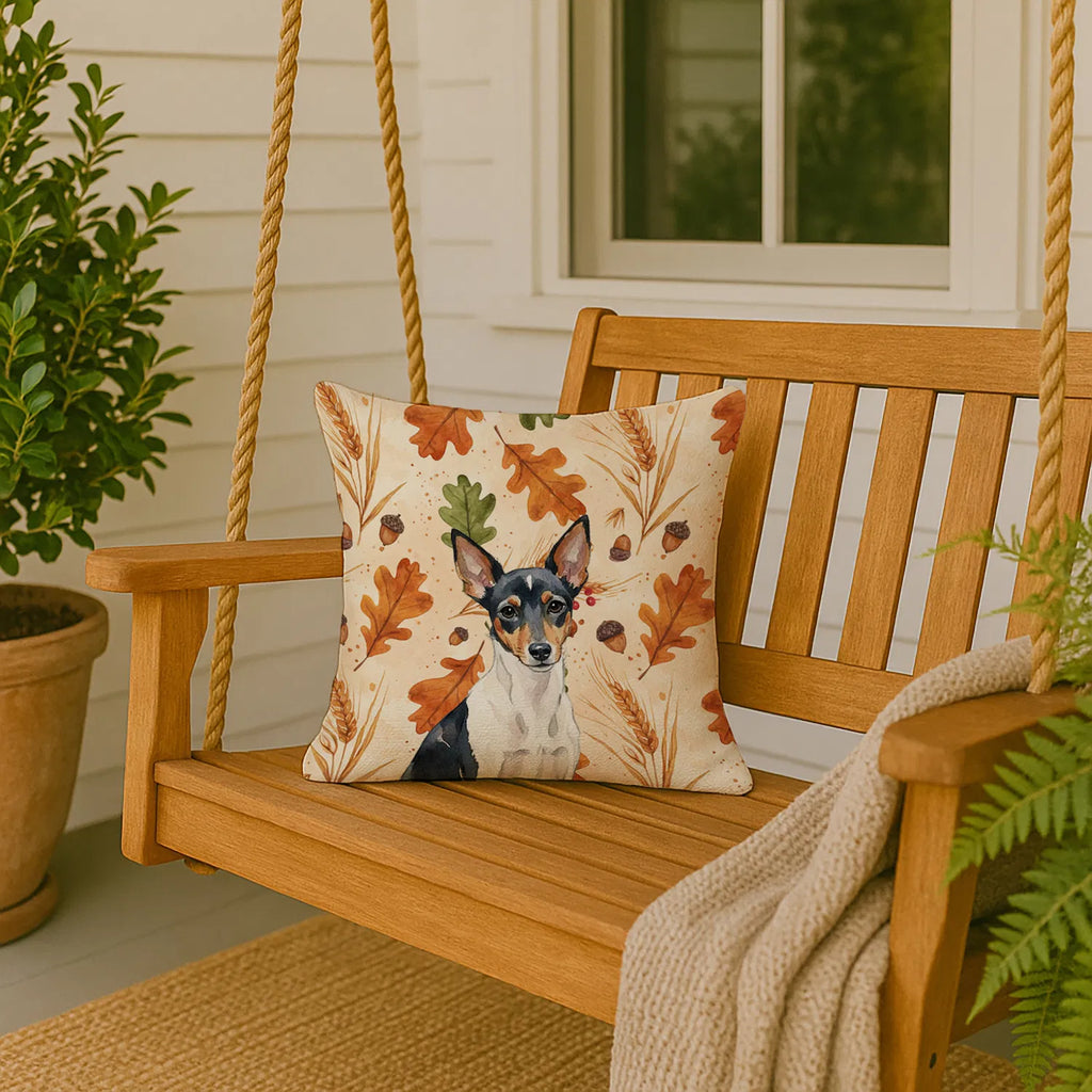 Toy Fox Terrier Heirloom Fall Throw Pillow Decorative Indoor Outdoor