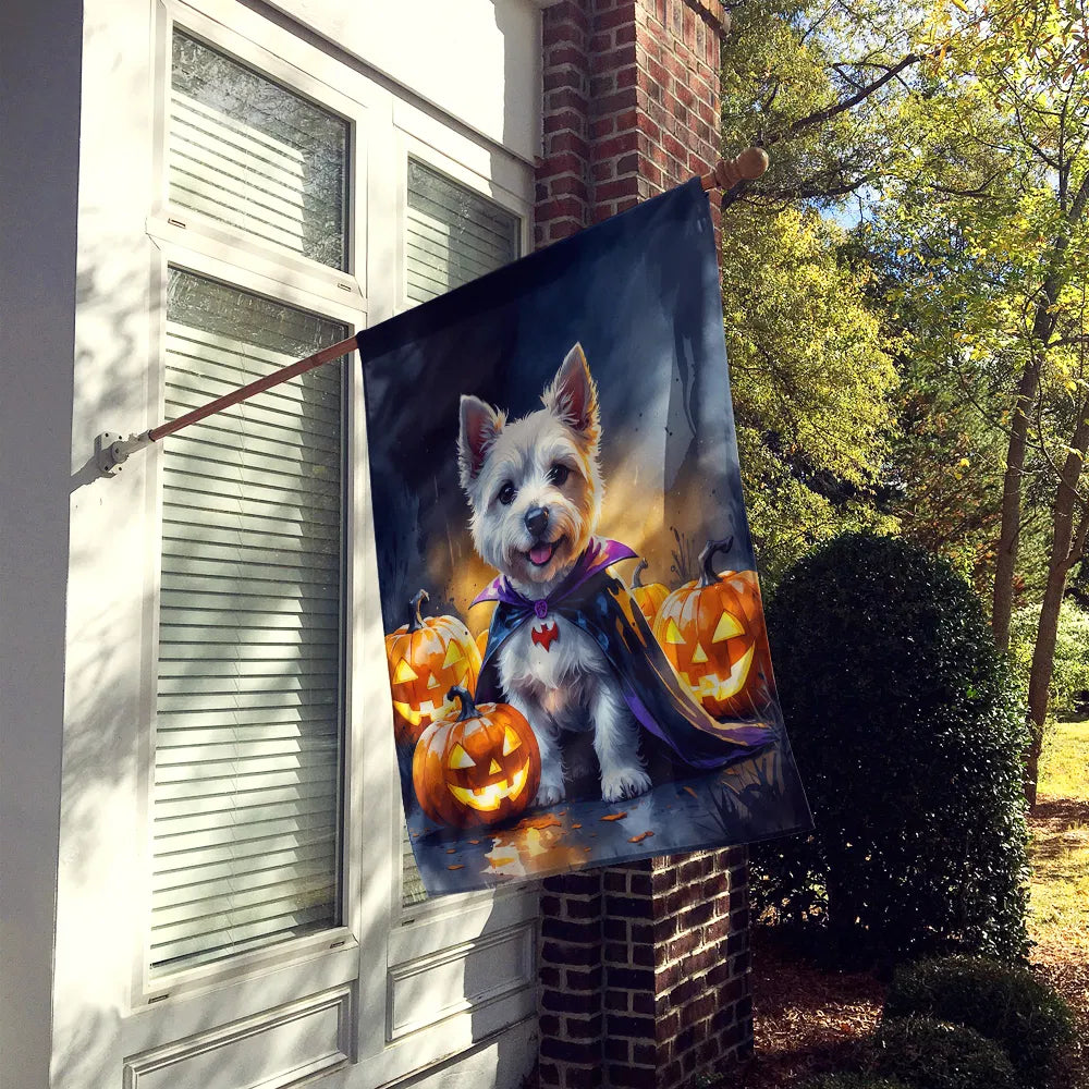 Westie Spaniel Puppy Halloween House Flag Large Porch Sleeve Pole