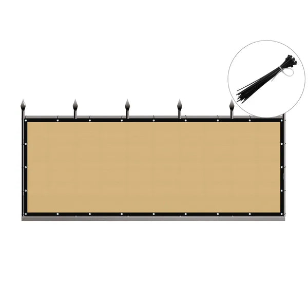 3ft*12ft Beige Sunshade Fence, An Outdoor Sun-proof And Heat-insulating