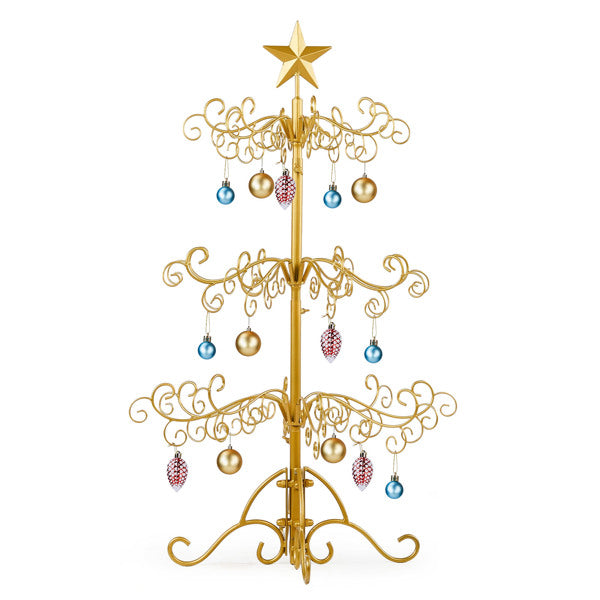 3ft Wrought Iron Christmas Tree, Metal Ornament Display Tree Stand