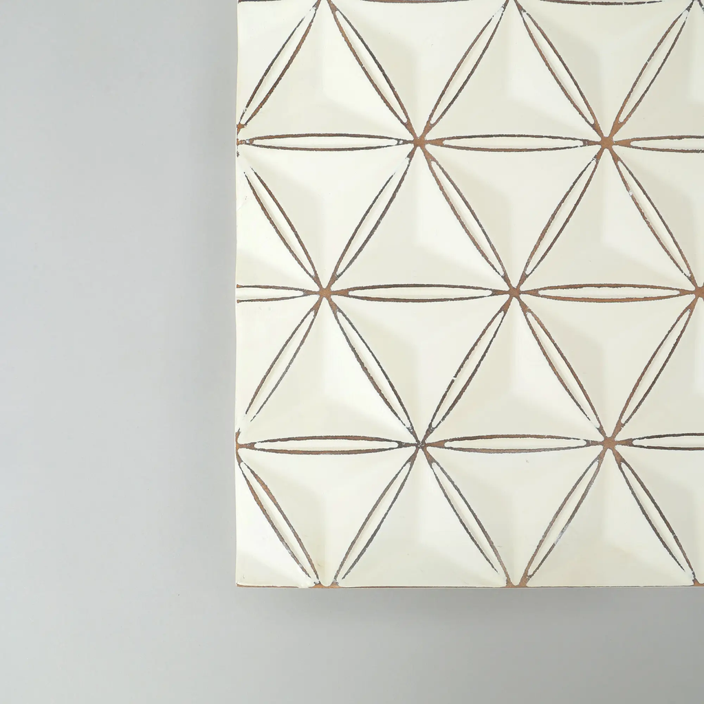 White Square Shape Handcrafted MDF Wall Decor 16inchx16inch Elegant
