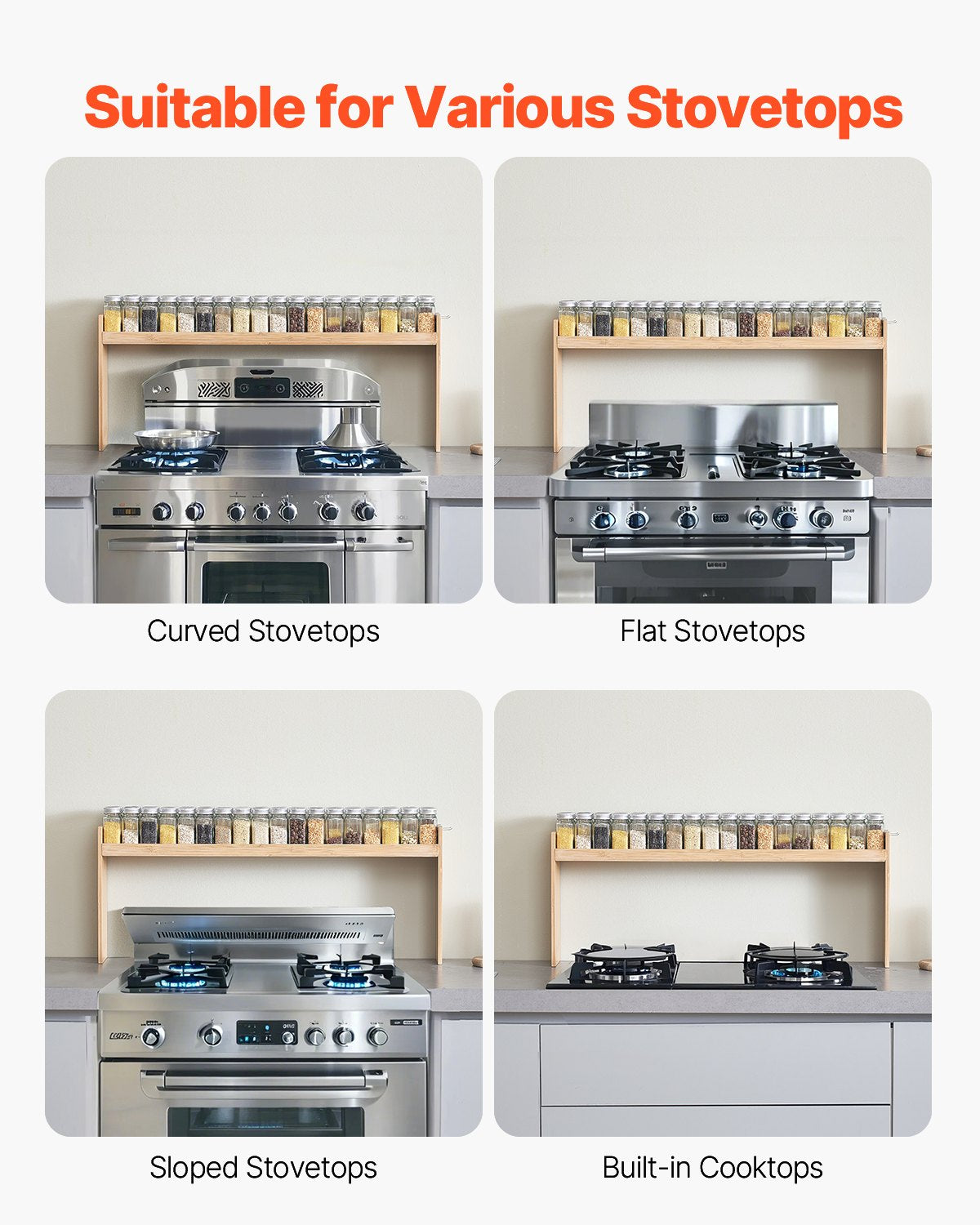 Over The Stove Spice Shelf Spice Rack Kitchen Organizer 32.6x13in