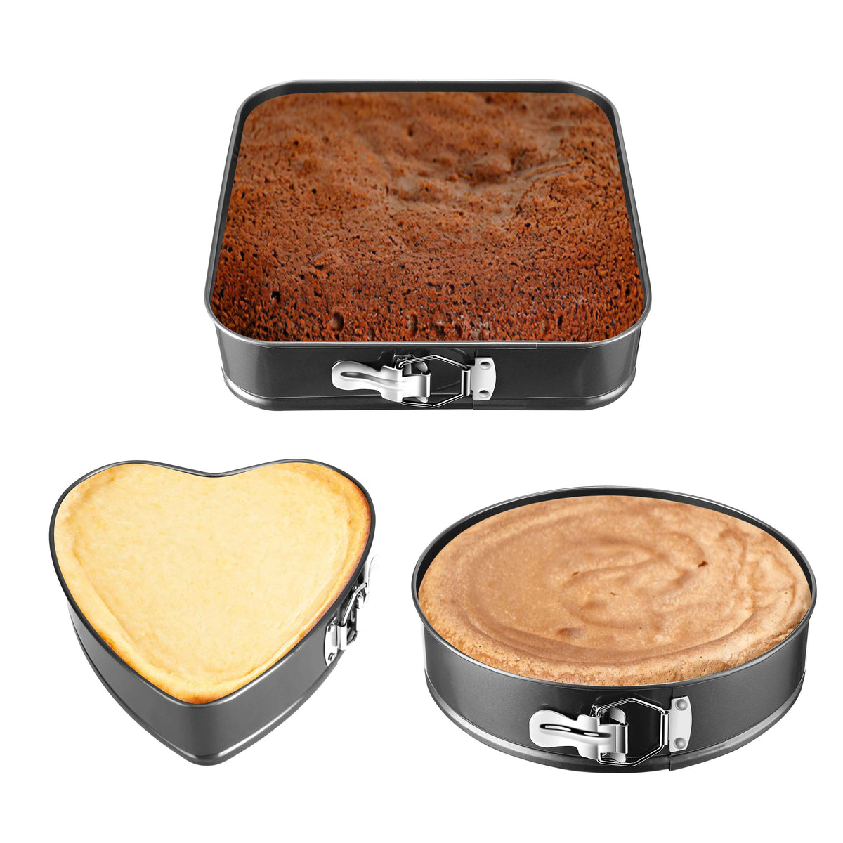 3Pcs Per Set Non-stick Springform Cake Pan Leakproof 9in 10in 11in