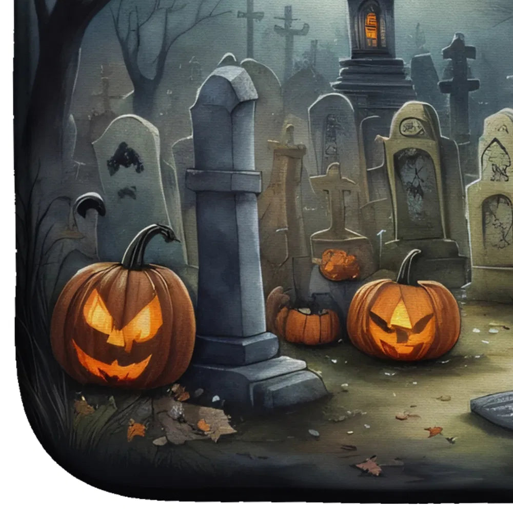 Shih Tzu Spooky Halloween Dish Drying Mat Absorbent Dish Drying Mat Pad