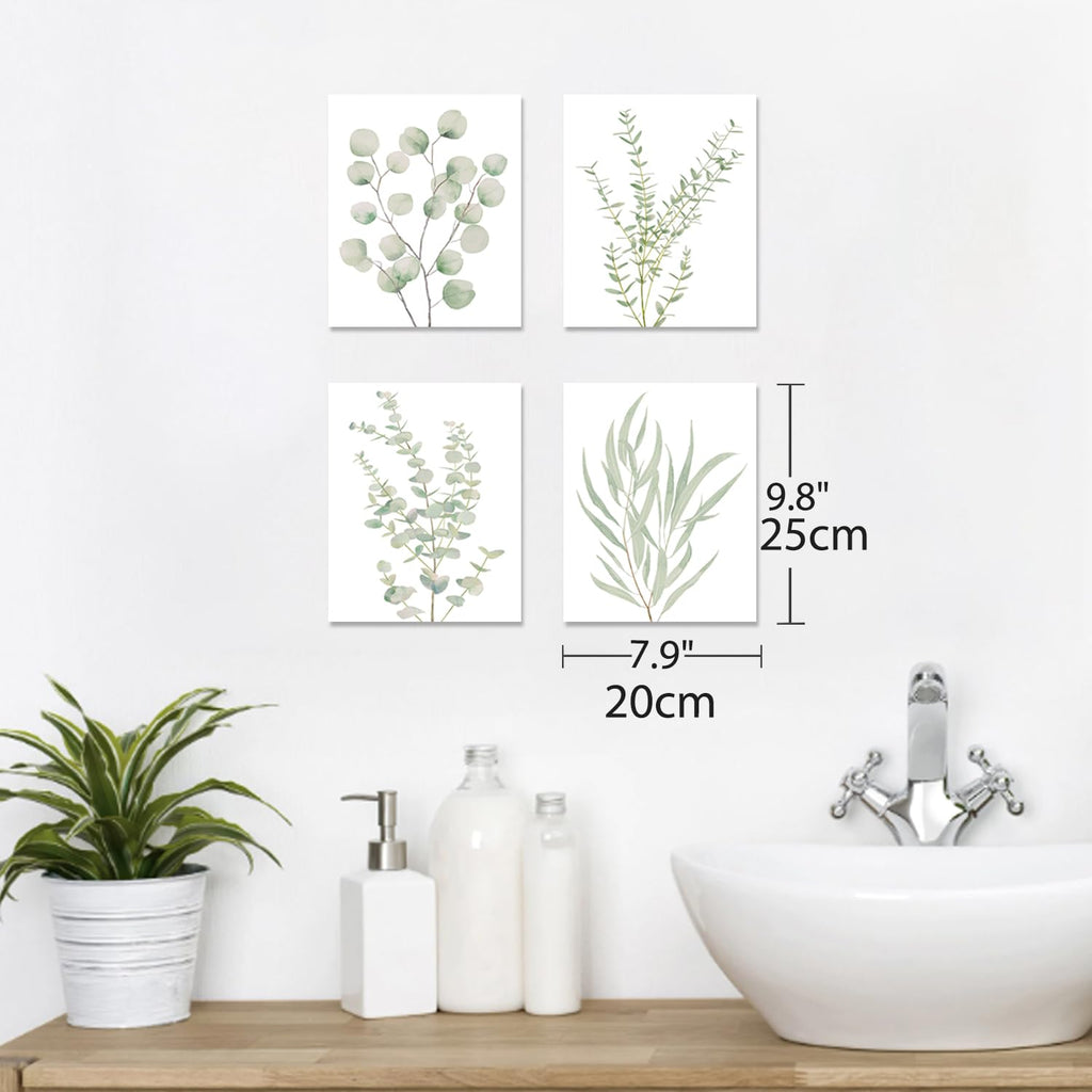 4PCS 8X10in,Botanical Plant Canvas Wall Art, Framed Boho Wall Decor