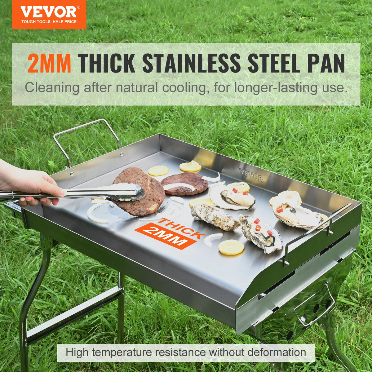 Stove Top Griddle, 23.5"x16" Pre-seasoned Stainless Steel Griddle