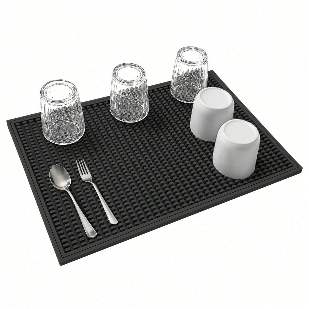 Set Of 2 18x12 Inch Heat Resistant Rubber Drying Mats, Multi Purpose