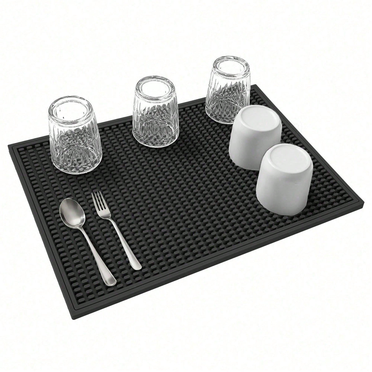 Set Of 2 18x12 Inch Heat Resistant Rubber Drying Mats, Multi Purpose