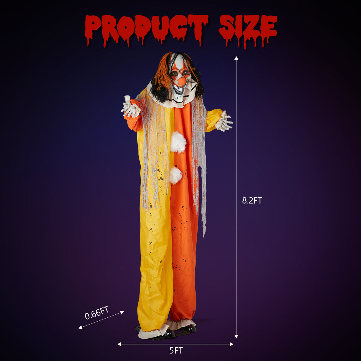 8.2ft Red Eyed Clown Outdoor Halloween Decorations