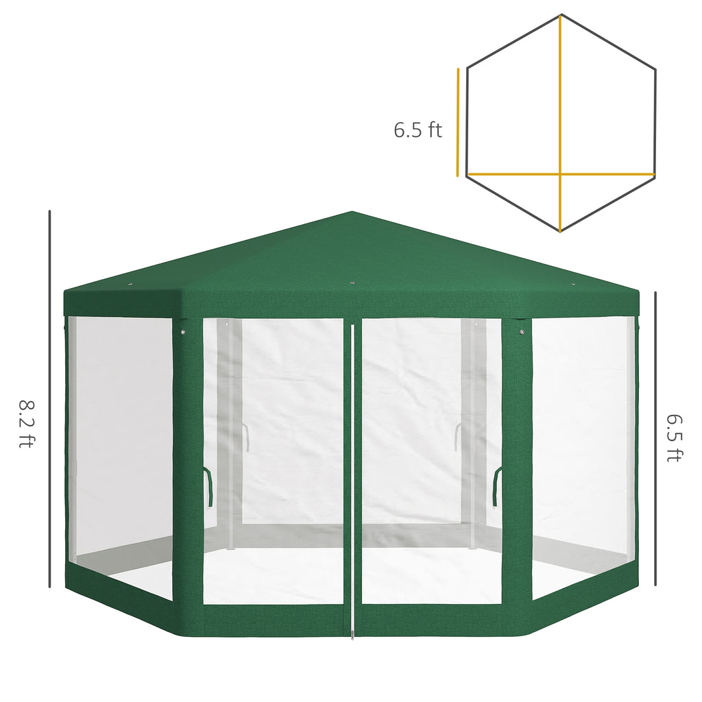 13 X 11 Outdoor Party Tent, Hexagon Sun Shade Shelter Canopy W/
