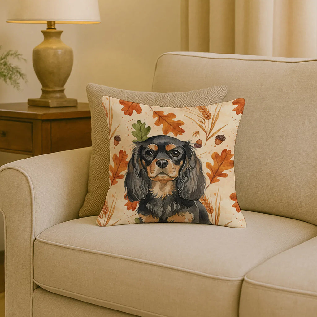 Black And Tan English Toy Spaniel Heirloom Fall Throw Pillow Decorative
