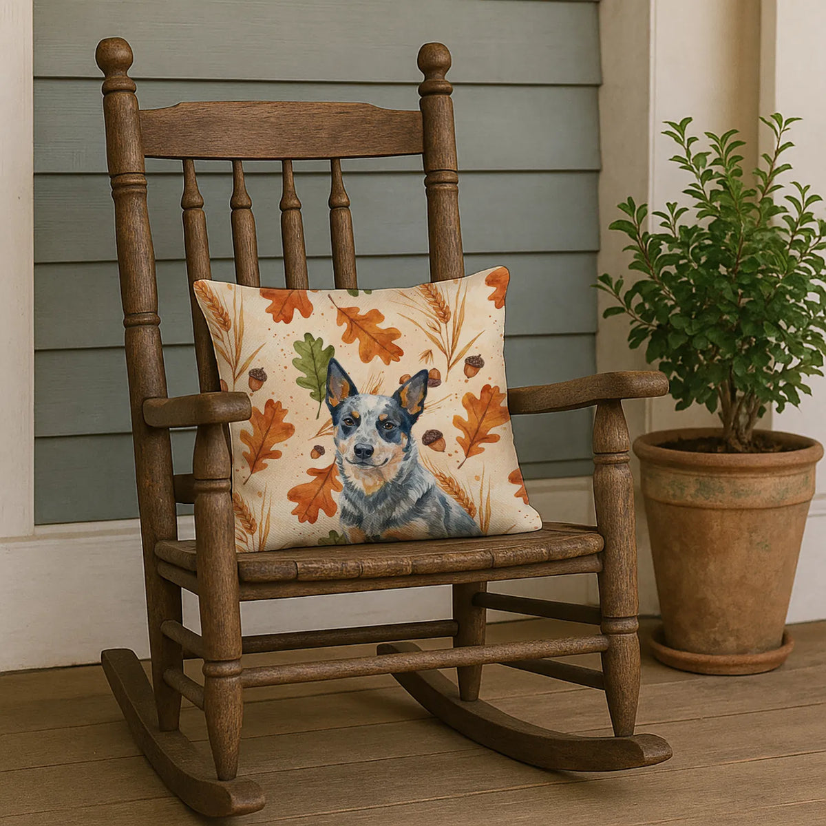 Blue Heeler Australian Cattle Dog Heirloom Fall Throw Pillow Decorative