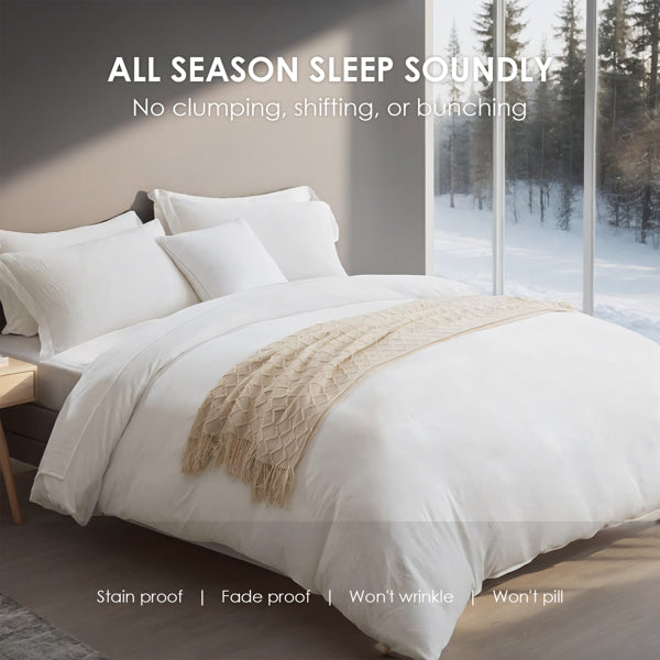 Oversized Duvet Cover Set Includes 1 Duvet Cover & 2 Pillowcases.