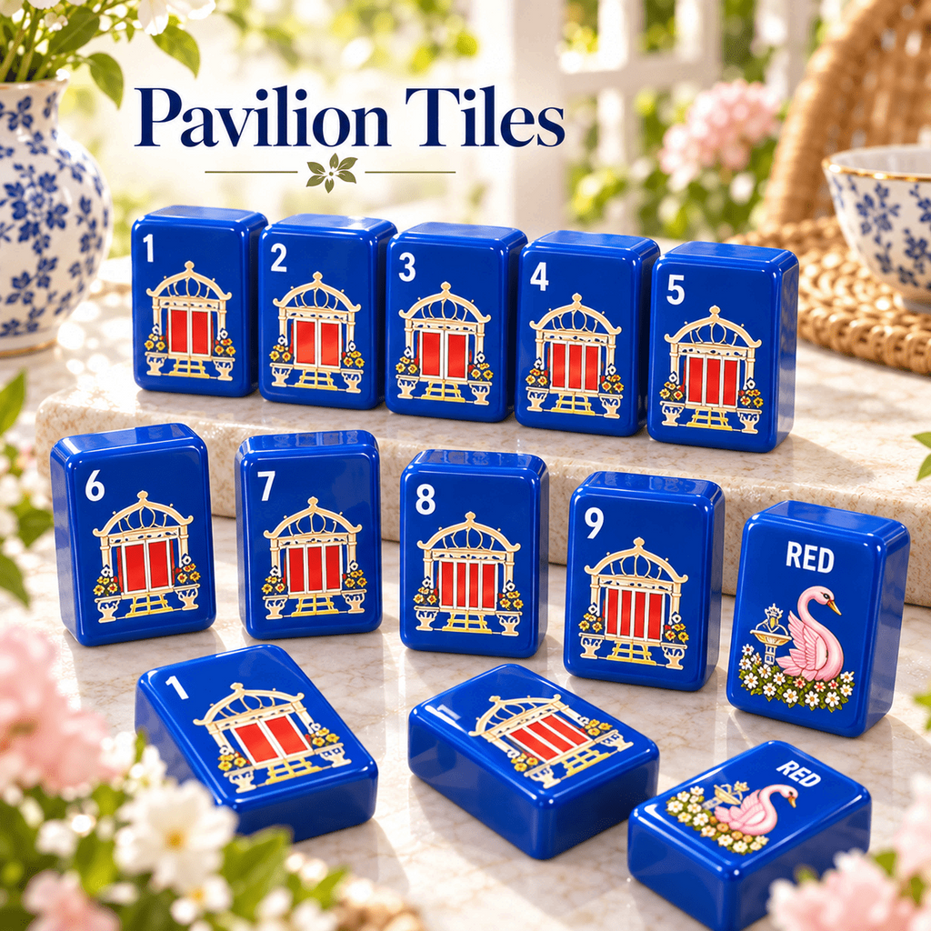 Cobalt Garden Acrylic Mahjong Set, 160 Tiles American Mahjong Game Set