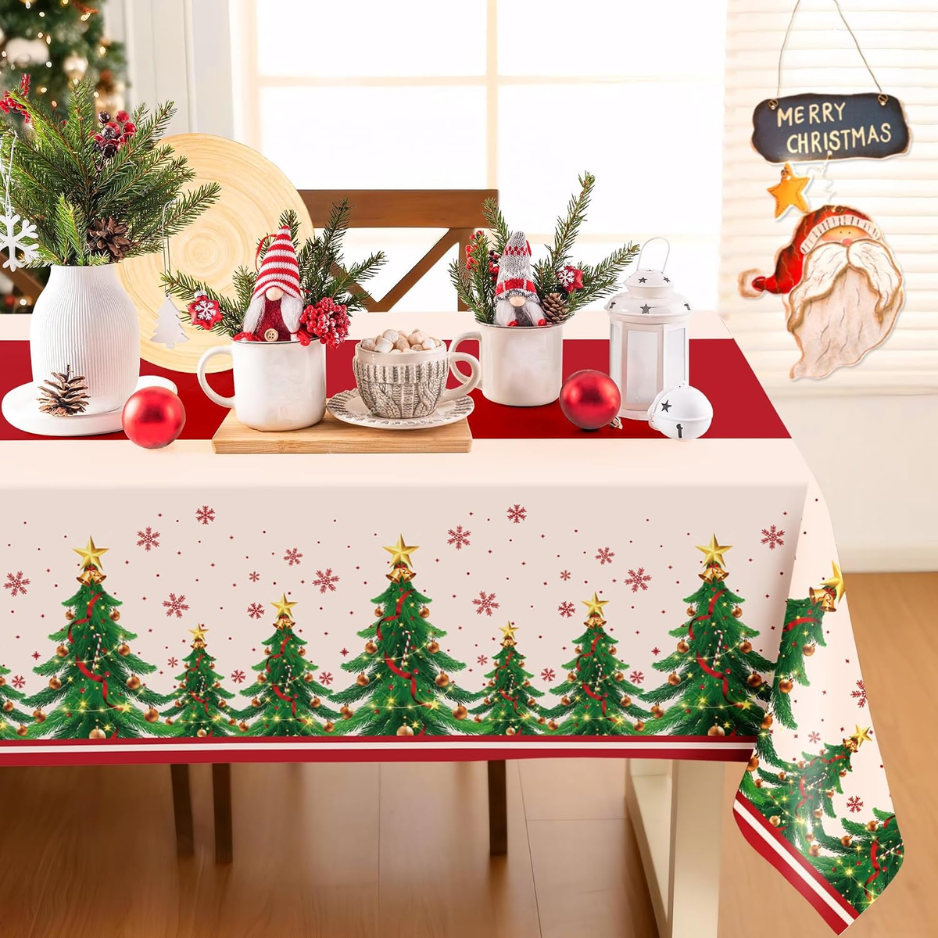 2 Pack Christmas Tablecloths,christmas Party Decoration,54 X 108 Inch