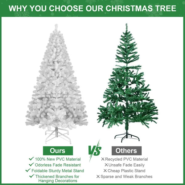 5ft Unlit White Halloween Christmas Tree With 498 Branch Tips