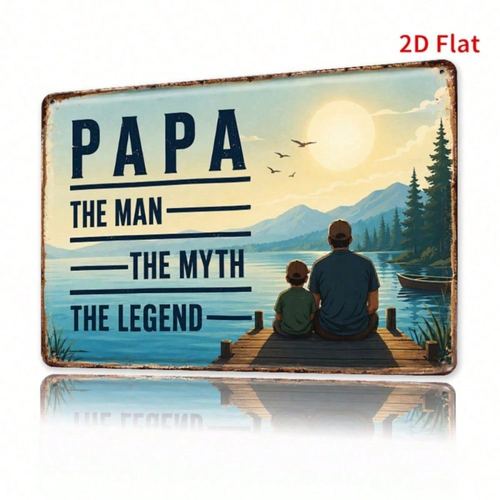 Papa The Man The Myth The Legend Sign, Lake View Bronze 2D Father's Day