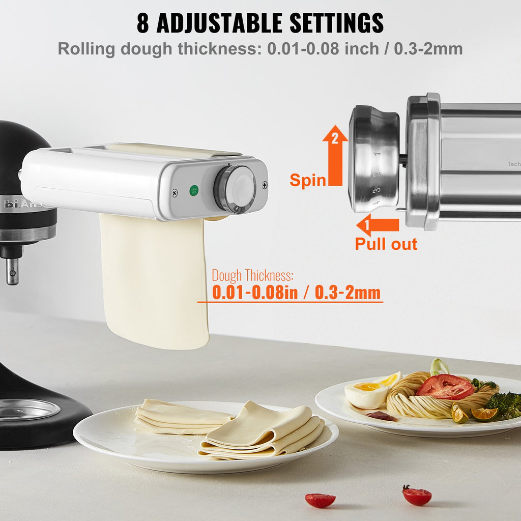 Pasta Attachment For Kitchenaid Stand Mixer, 3-IN-1 Stainless Steel