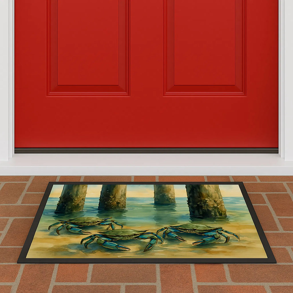 Crabs Under The Pier Doormat Front Door Mat Indoor Outdoor Rugs