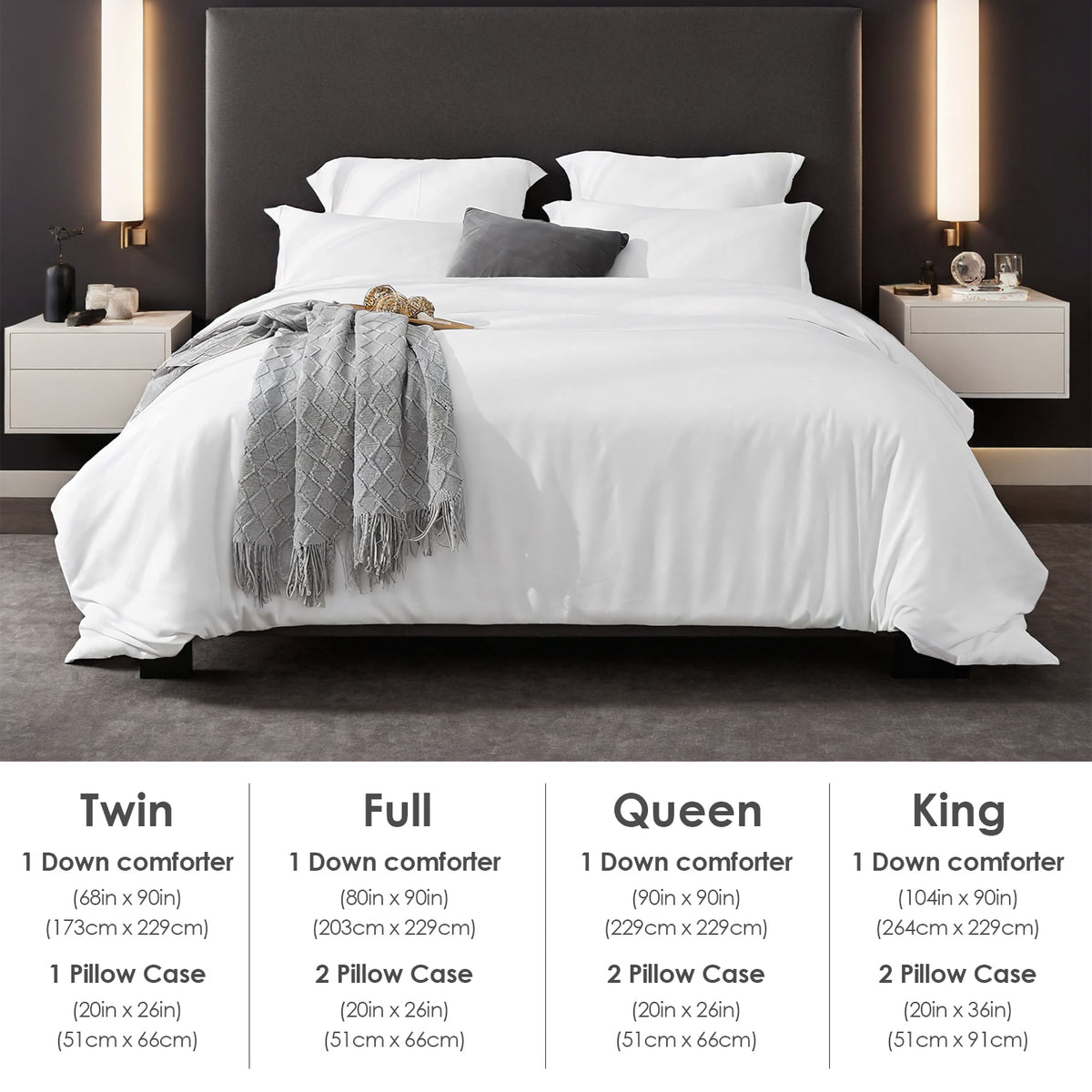 Solid Color Oversized Duvet Cover Set. Available In White And Pink.
