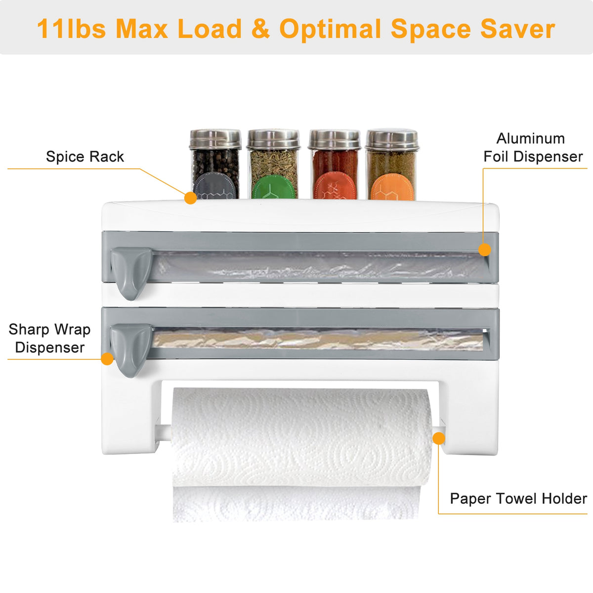 1Pc Kitchen Roll Dispenser Paper Roll Holder Plastic Wrap Film Foil