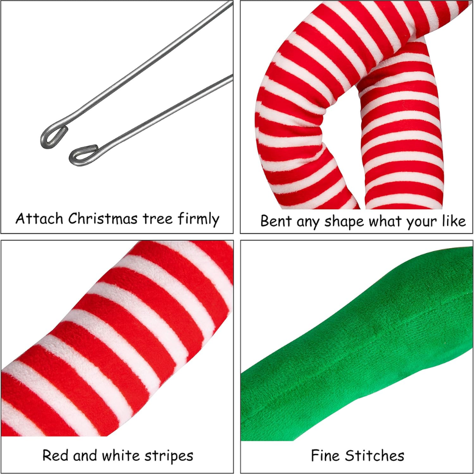 Christmas Elf Stuffed Legs Stuck Tree Topper Decorations -xmas Holiday