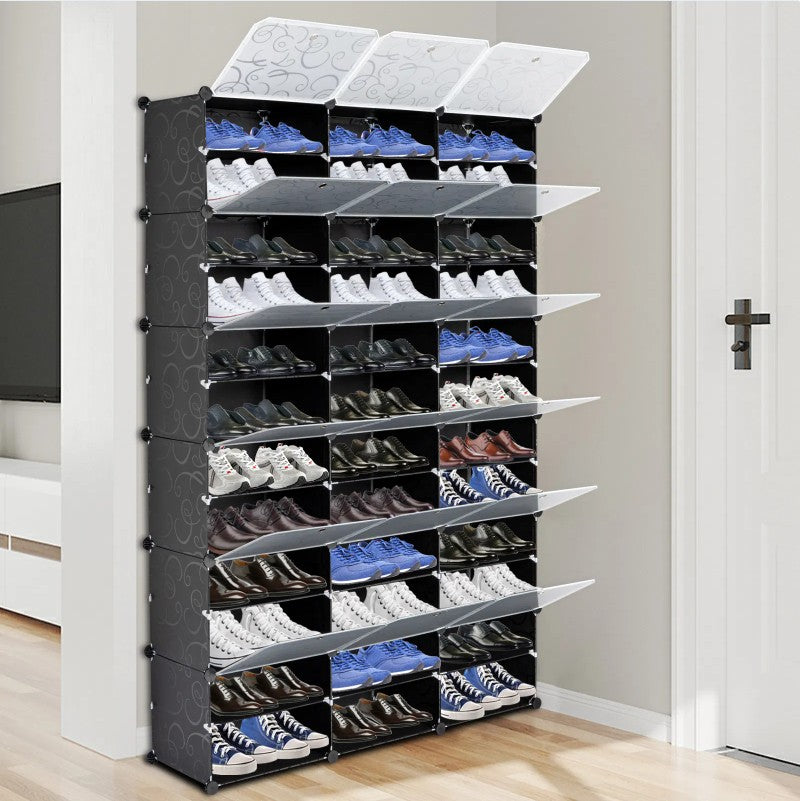 12 Layer Portable 72 Pairs Shoe Rack Storage Rack 36 Grid Tower Rack