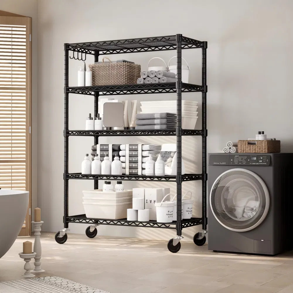 36"W X 14"D X 71"H Storage Shelves, 5-Tier Wire Shelf, Heavy Duty