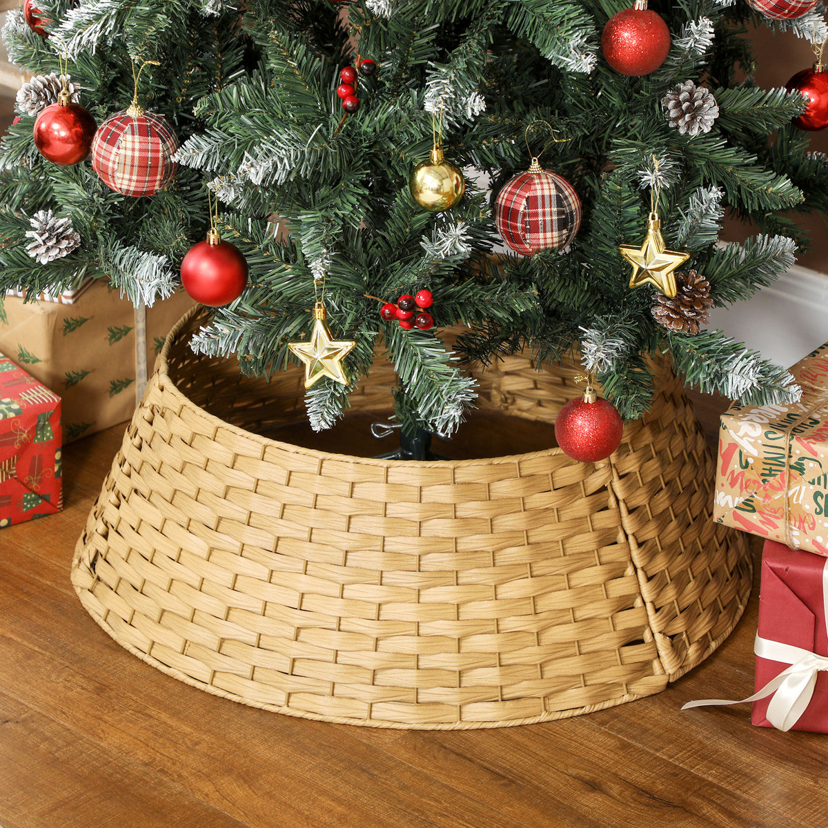 Woven Look Christmas Tree Collar, 27 in