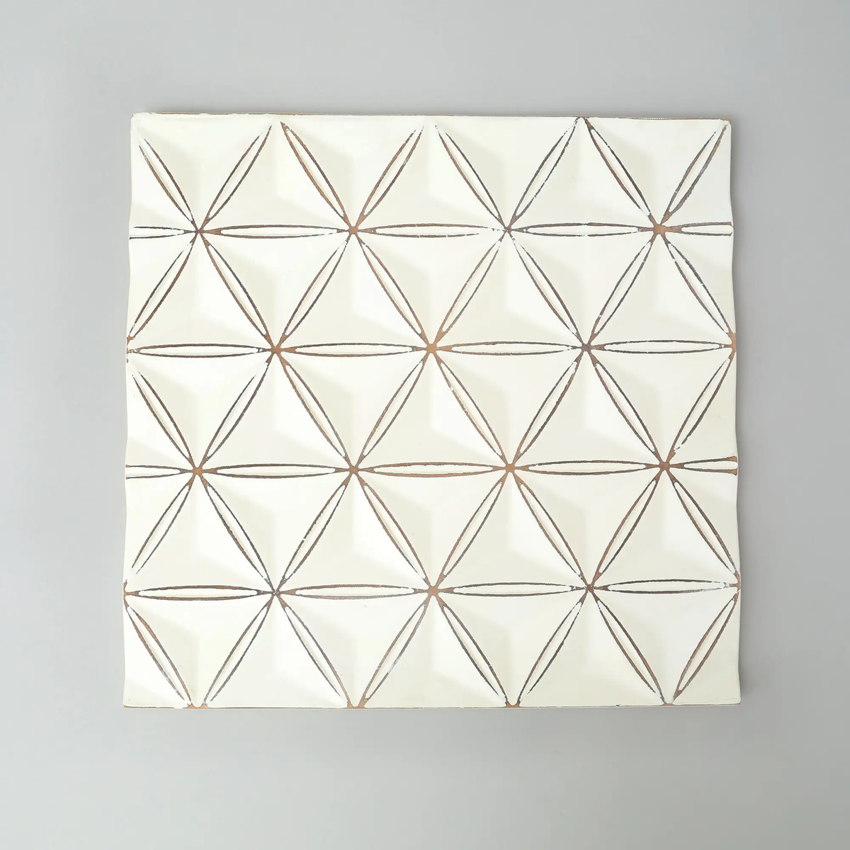 White Square Shape Handcrafted MDF Wall Decor 16inchx16inch Elegant