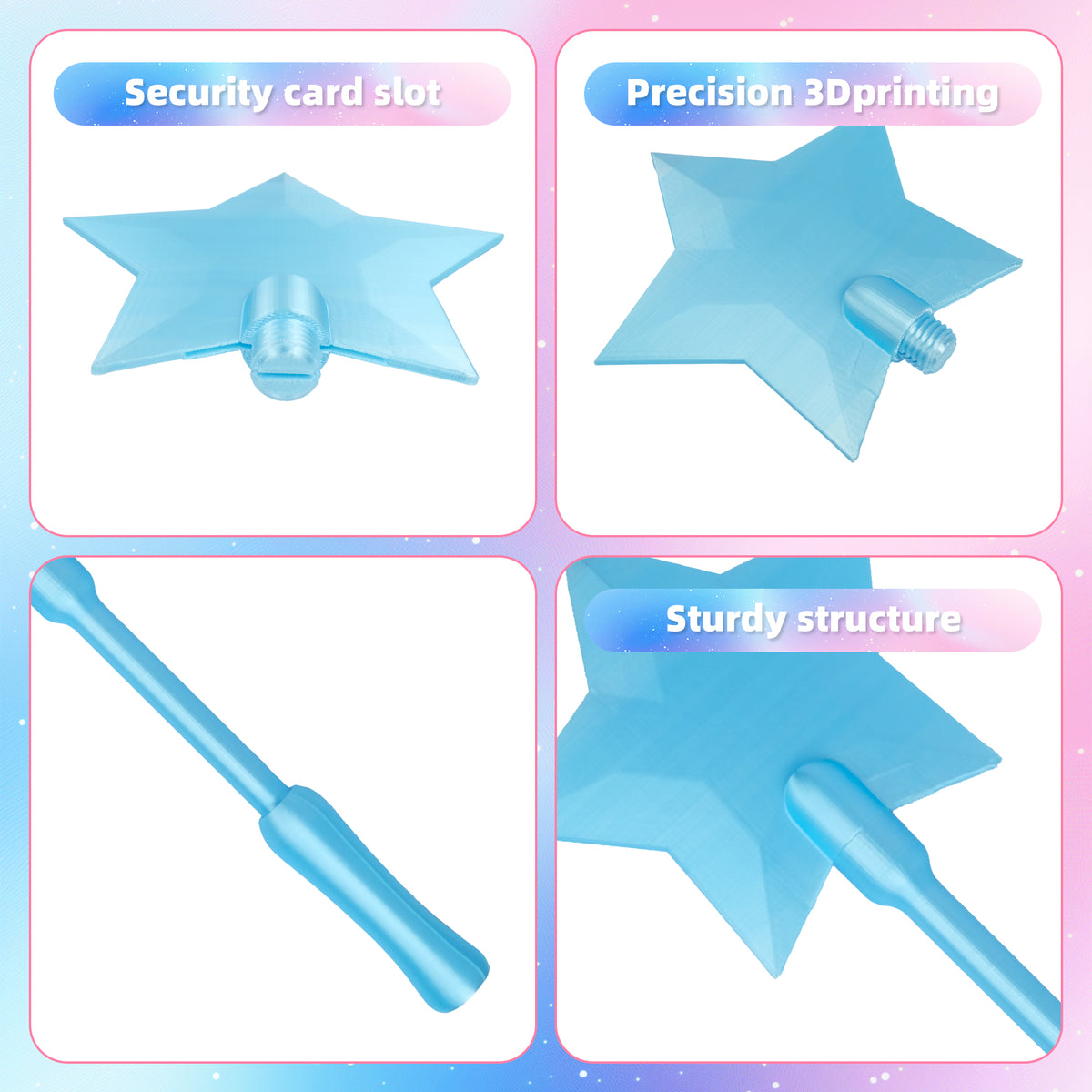 Star Magic Wand Credit Card Holder, Fantasy Star Shaped Card Display