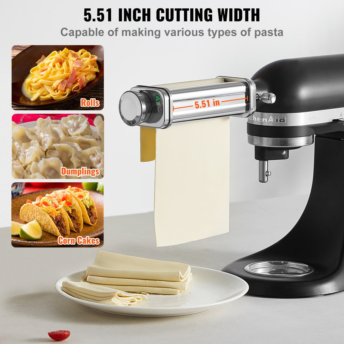 Pasta Attachment For Kitchenaid Stand Mixer, Stainless Steel Pasta