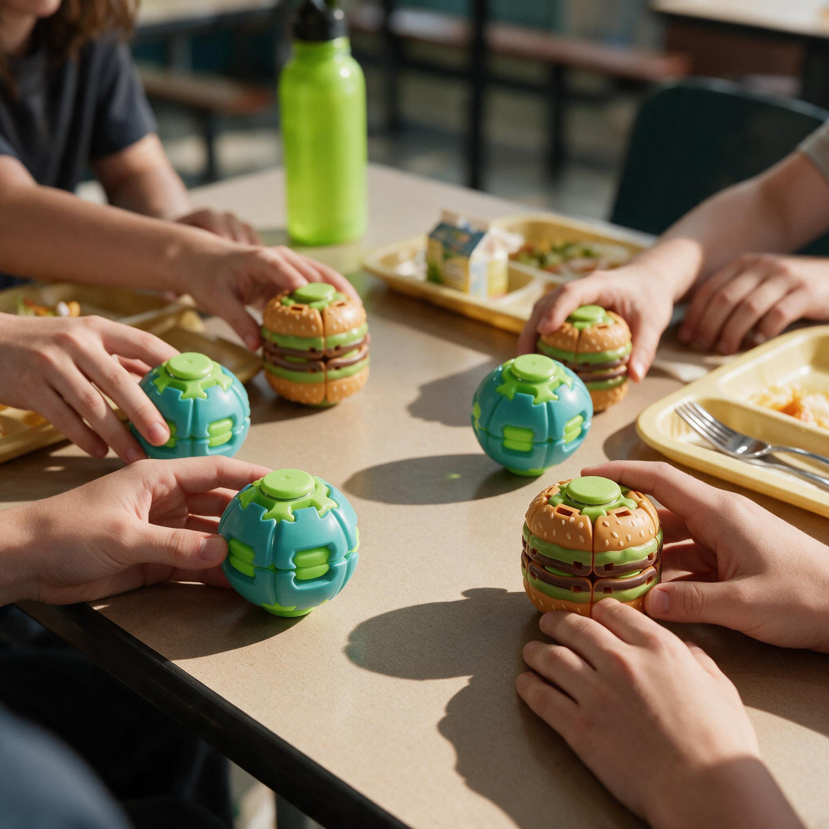 Burger Push-spinner Multi-pack, Press-to-spin Fidget Toy, Novelty