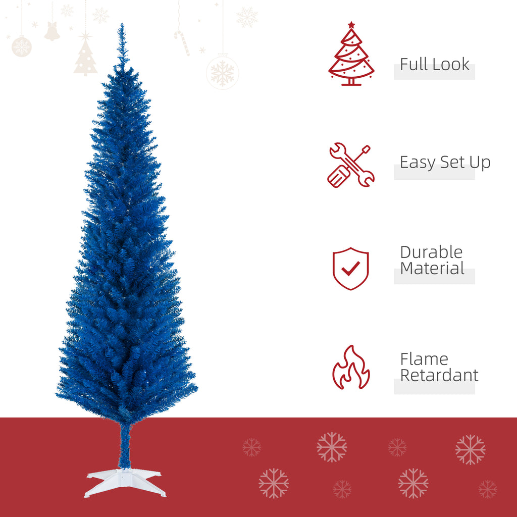 6FT Decorated Christmas Tree, Pencil Christmas Tree With 390 Realistic