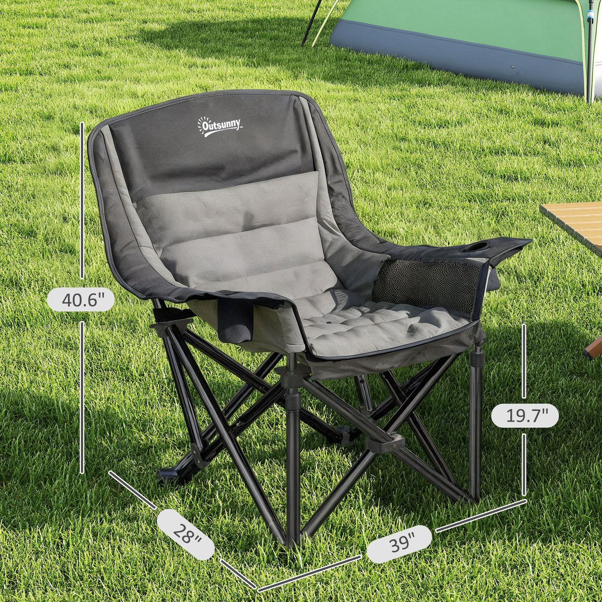 Padded Folding Camping Chair with Cup Holders