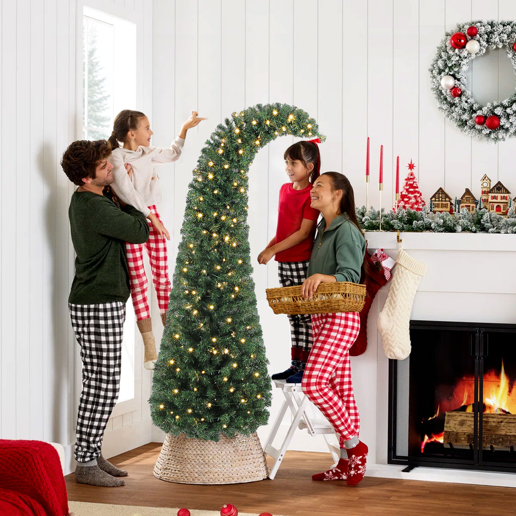 6 Ft Prelit Christmas Tree, Whimsical Xmas Tree Slim High Mountain Fir