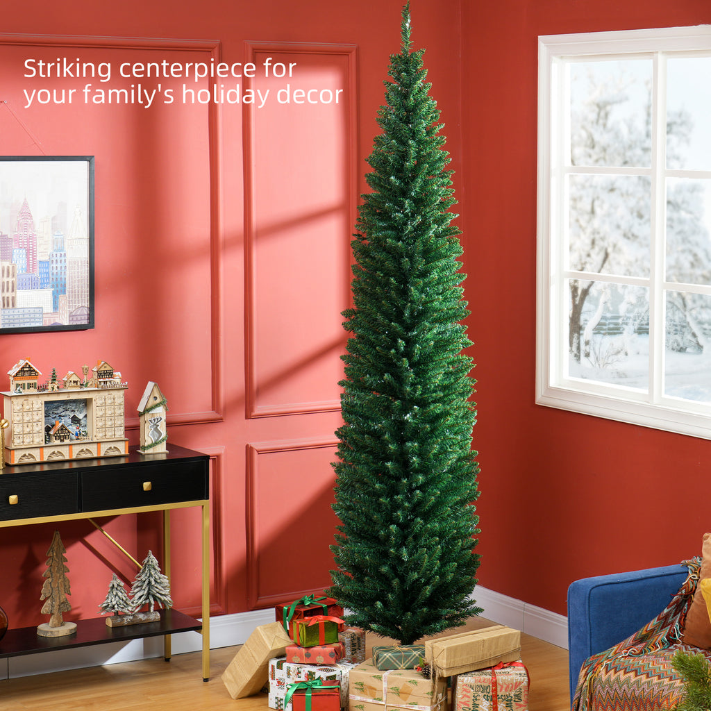 8ft Unlit Pencil Artificial Christmas Tree With Realistic Branches