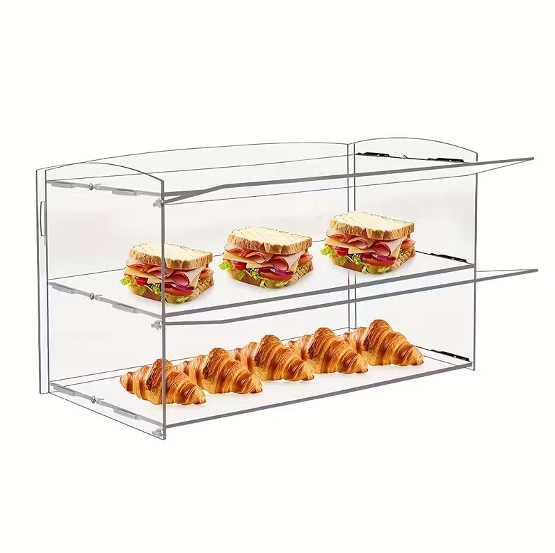 Two-layer Acrylic Baking Display Case, Square Shape, Suitable