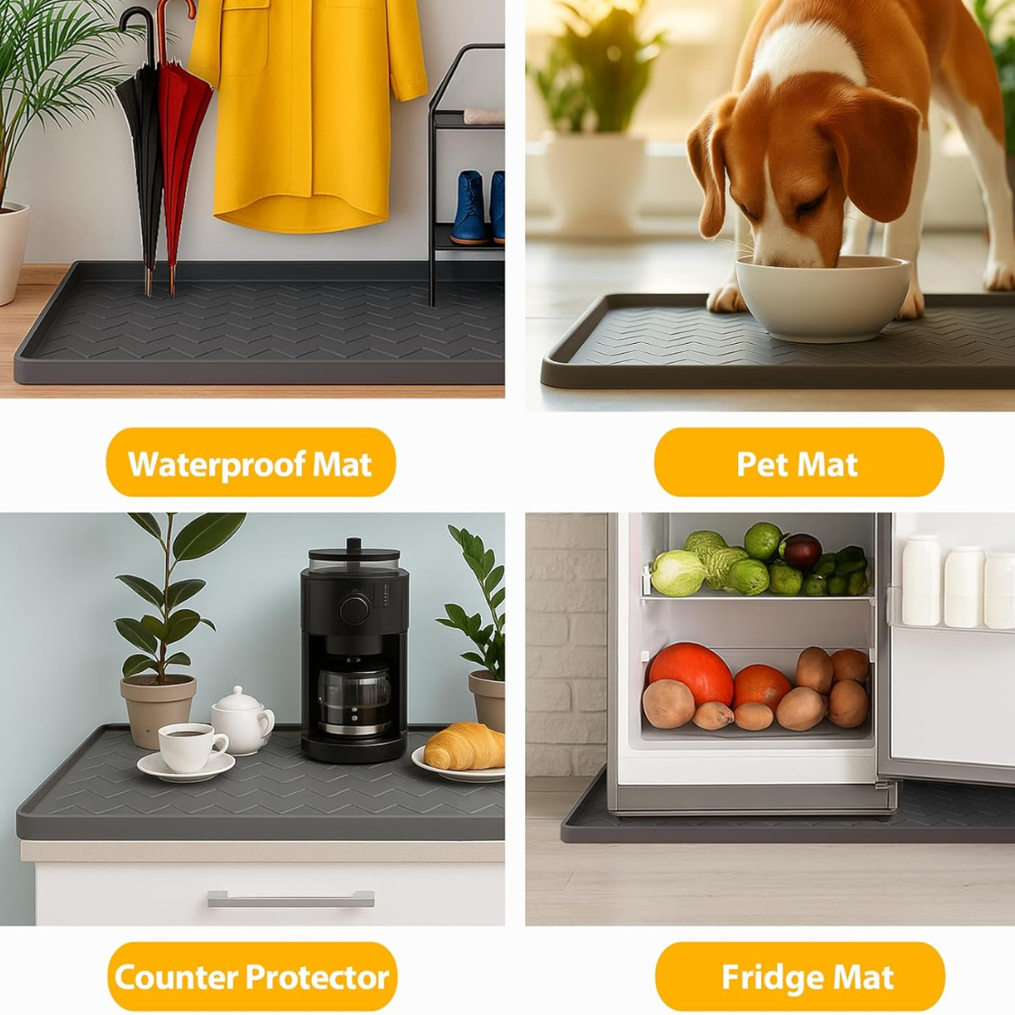 Under Sink Mats For Kitchen Waterproof, Leak-proof Silicone Mat Sink