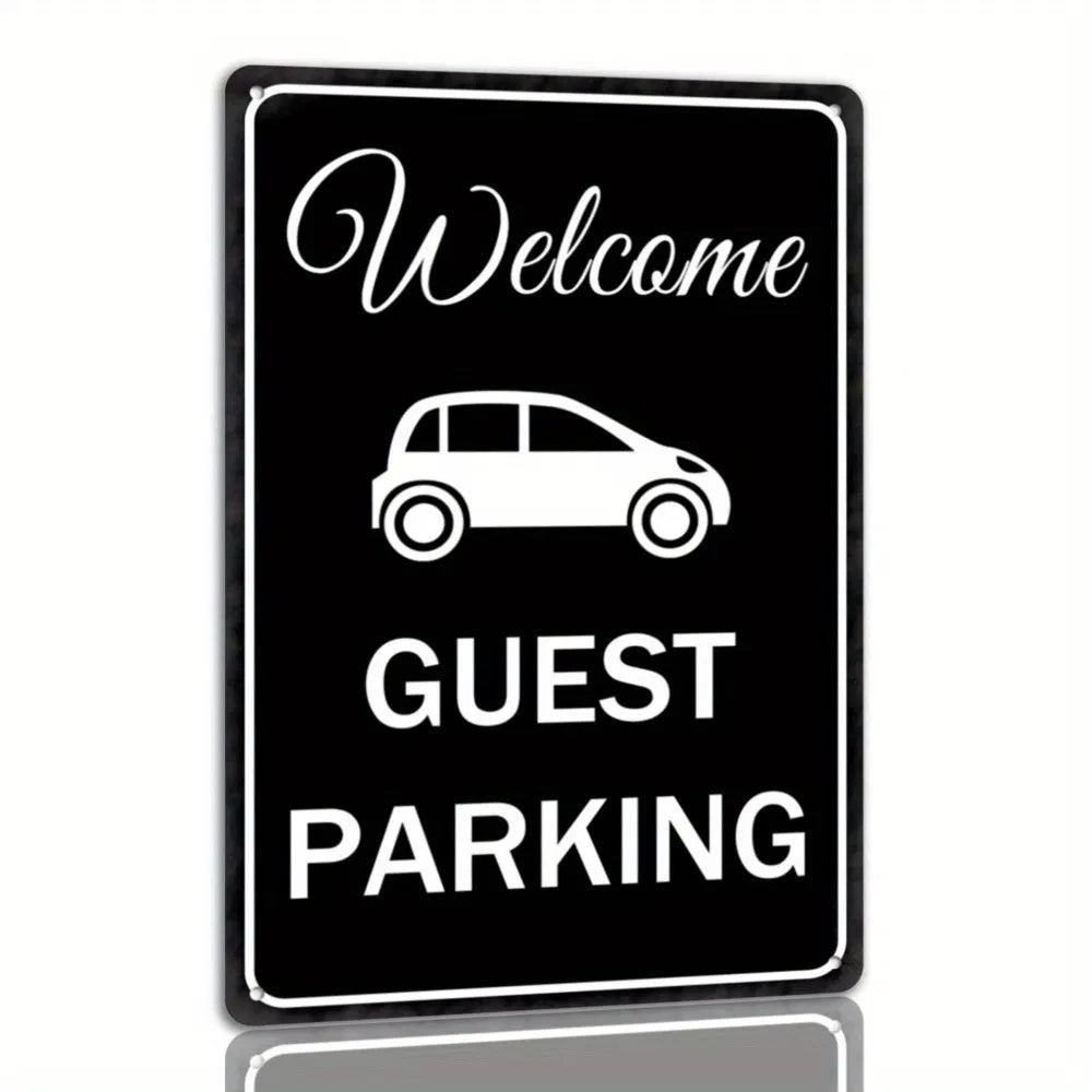 Vintage Welcome Coach Bus Metal Tin Sign Black & White Garage Shop