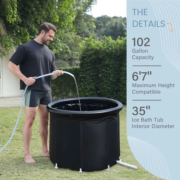 XXL Ice Bath Tub, 102 GL Cold Plunge Tub, Portable Plunge Pool