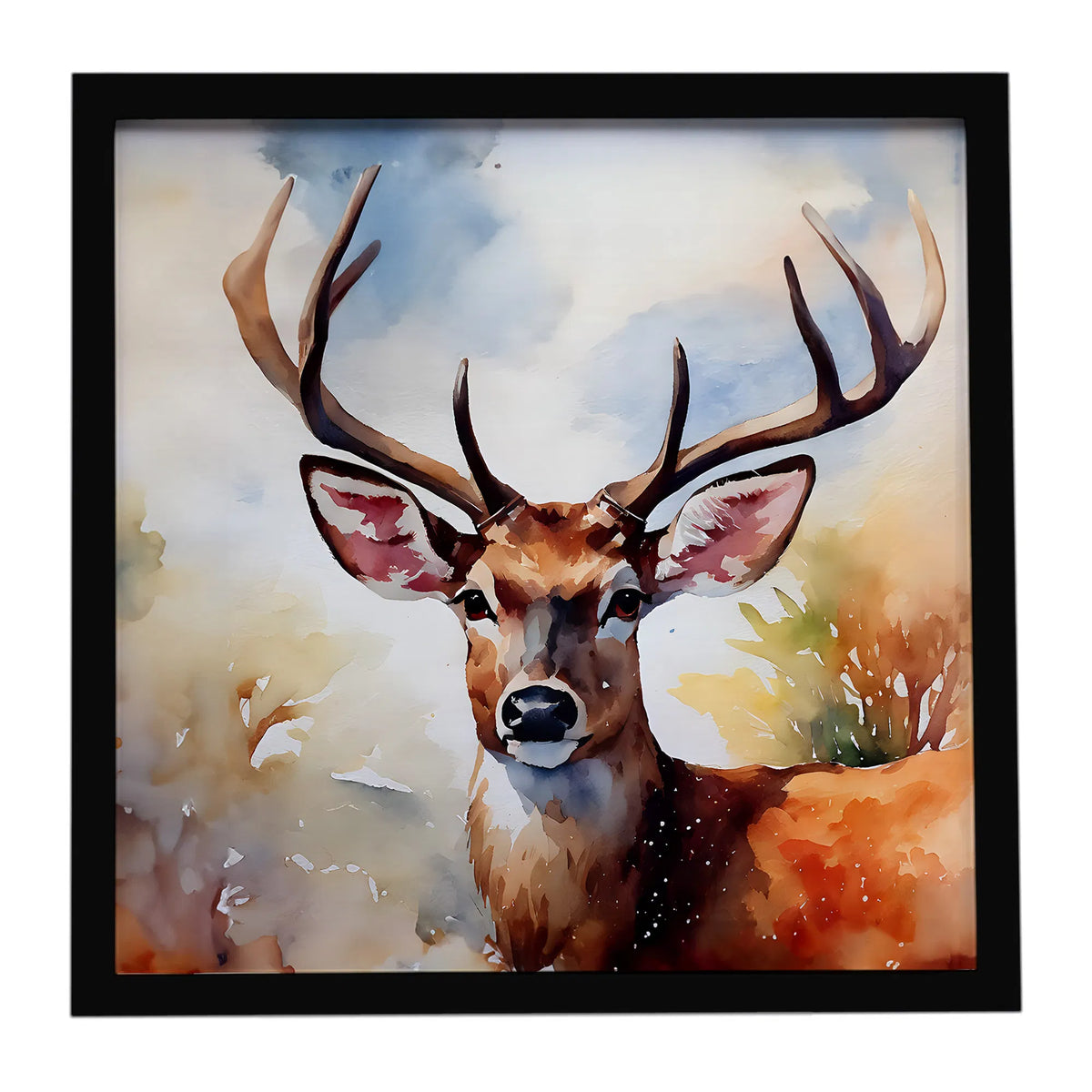 Deer Framed Metal Print Bathroom, Kitchen, Office, Home Decor Wall Art