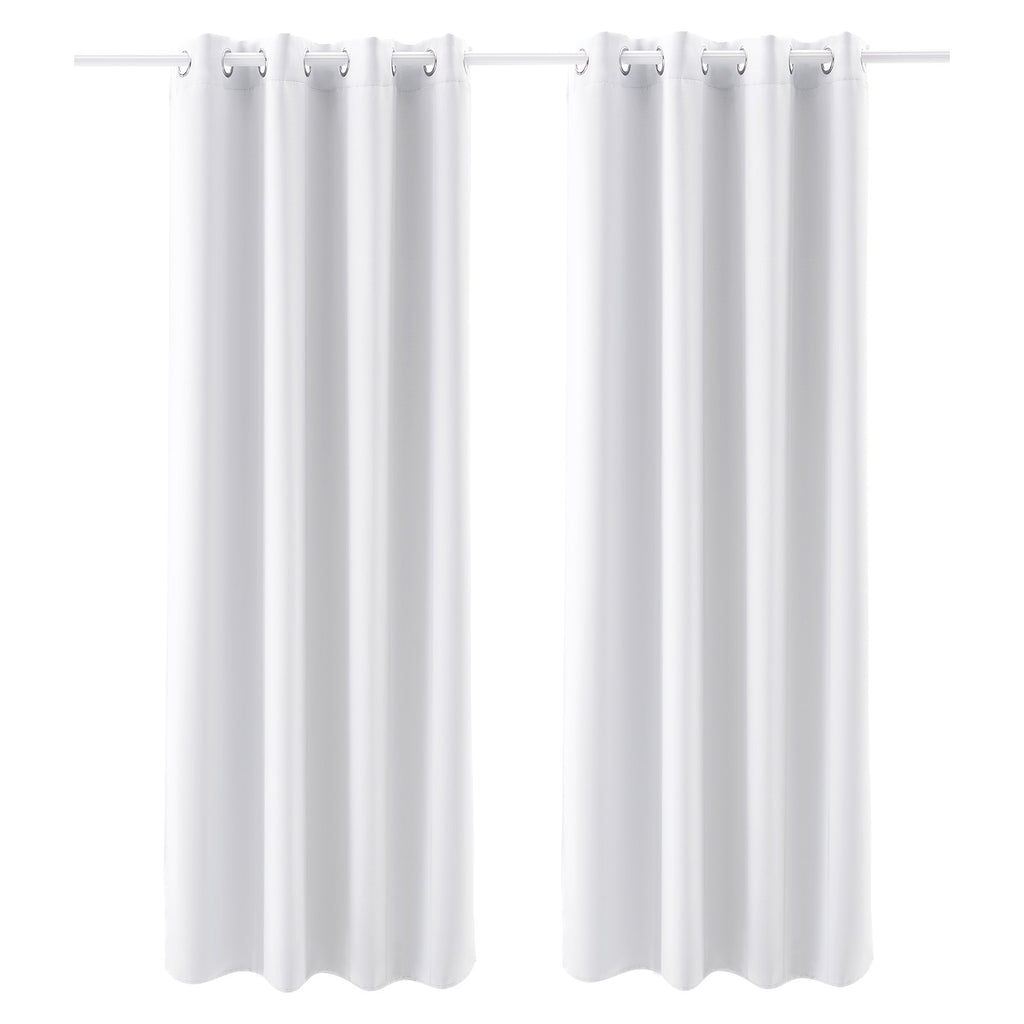 Blackout Curtains, White Blocking Drapes For Bedroom And Living Room, 2
